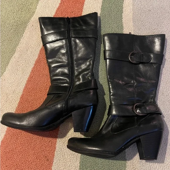 b.o.c. Black Leather Boots - Picture 3 of 5